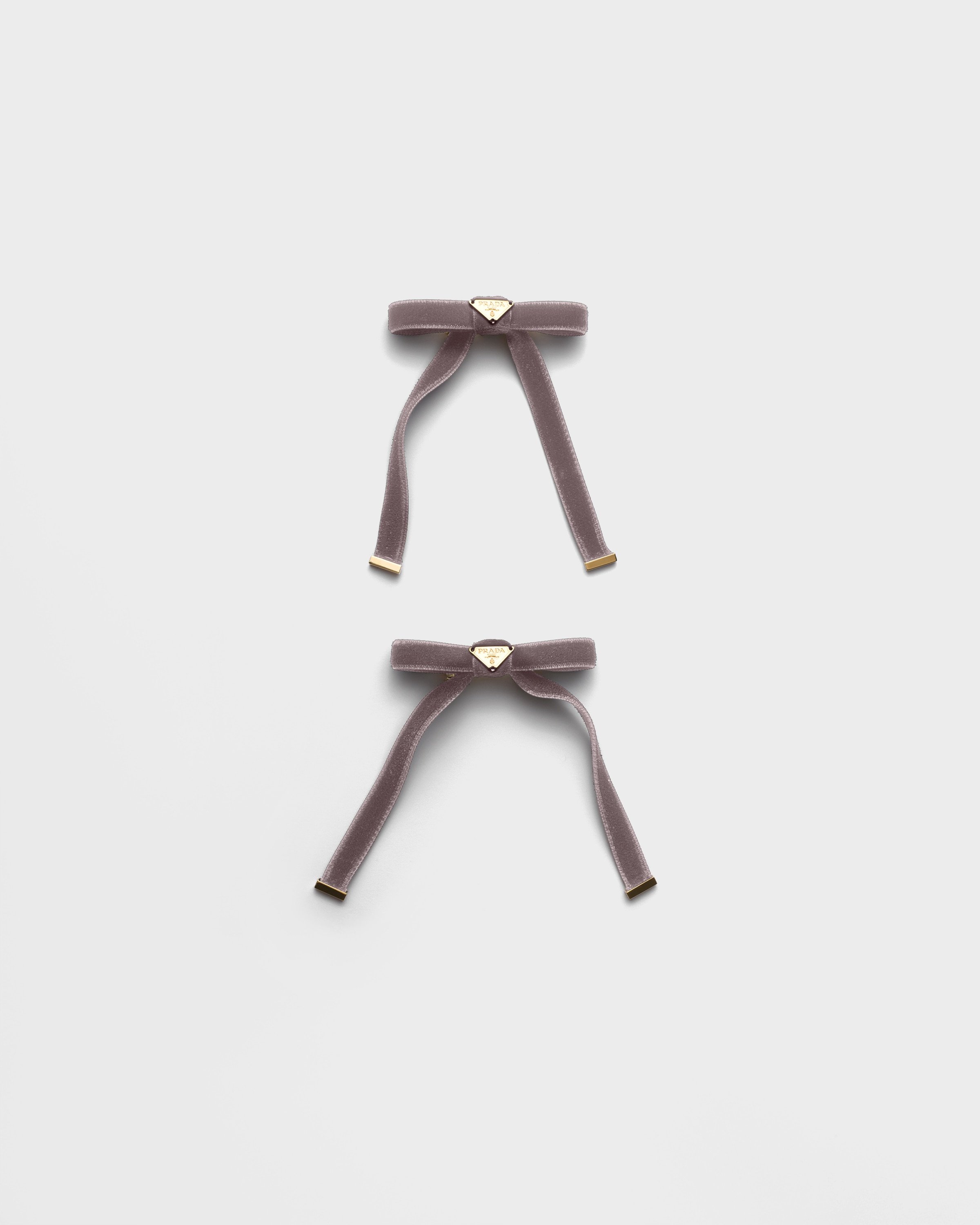 

Бархатные заколки для волос Prada, грифельно-серый