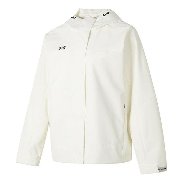 

Куртка solid color outdoor training fitness woven jacket 'white black' Under Armour, белый