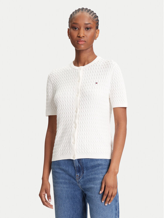 

Облегающий кардиган WW0WW45707 Tommy Hilfiger, экрю