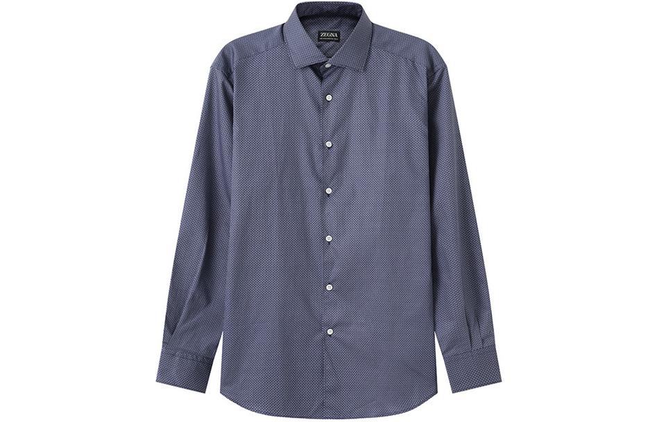 

Ermenegildo Zegna Рубашка Zegna SS24 мужская темно-синяя