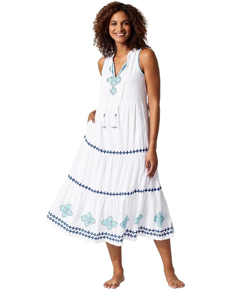 

Платье Tommy Bahama Shell Beach Tiered Maxi, белый
