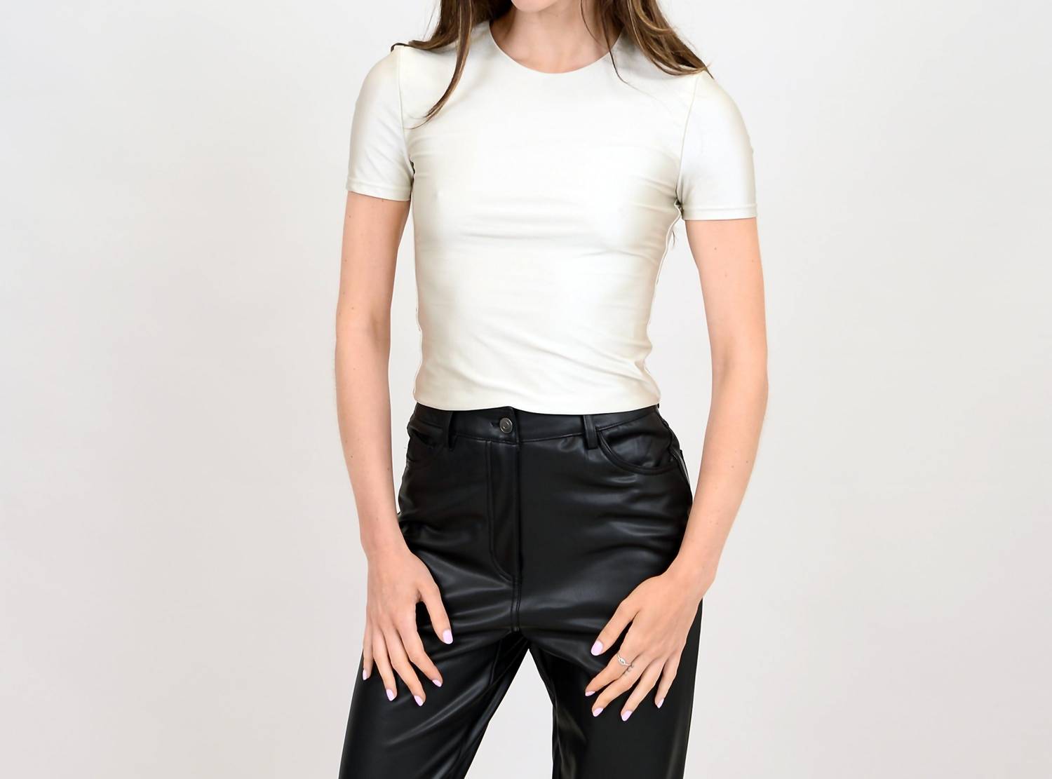 

Футболка с коротким рукавом, металлик, перламутровый цвет RD Style, цвет pearl