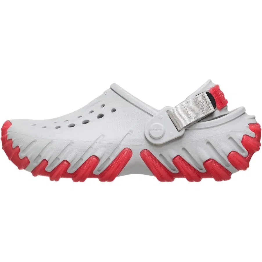 Сабо детские с ремешком Crocs серо-красные