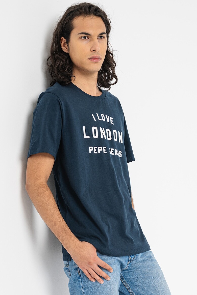 

Хлопковая футболка с логотипом Pepe Jeans London, синий