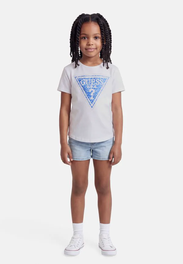 Футболка с принтом «высокий-низкий» Guess, Pure White