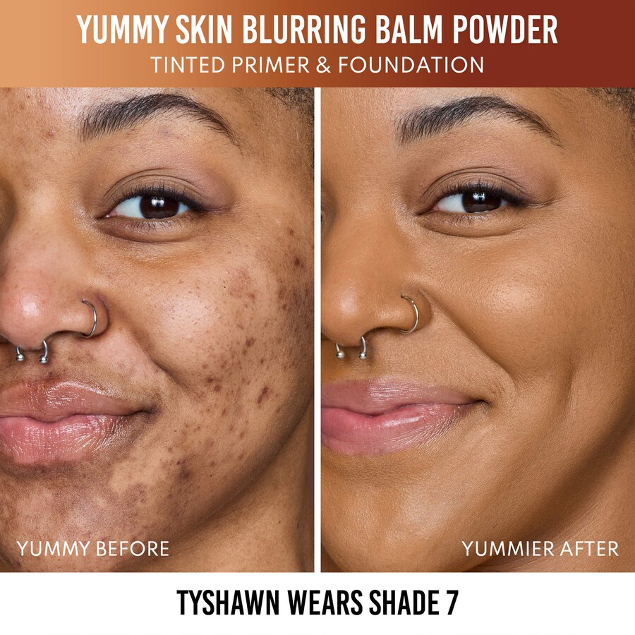 Бальзам-пудра Yummy Skin Blurring Balm Powder - тонирующая основа под макияж. Danessa Myricks Beauty, 0.63 oz /18 g, 7 — фото 4