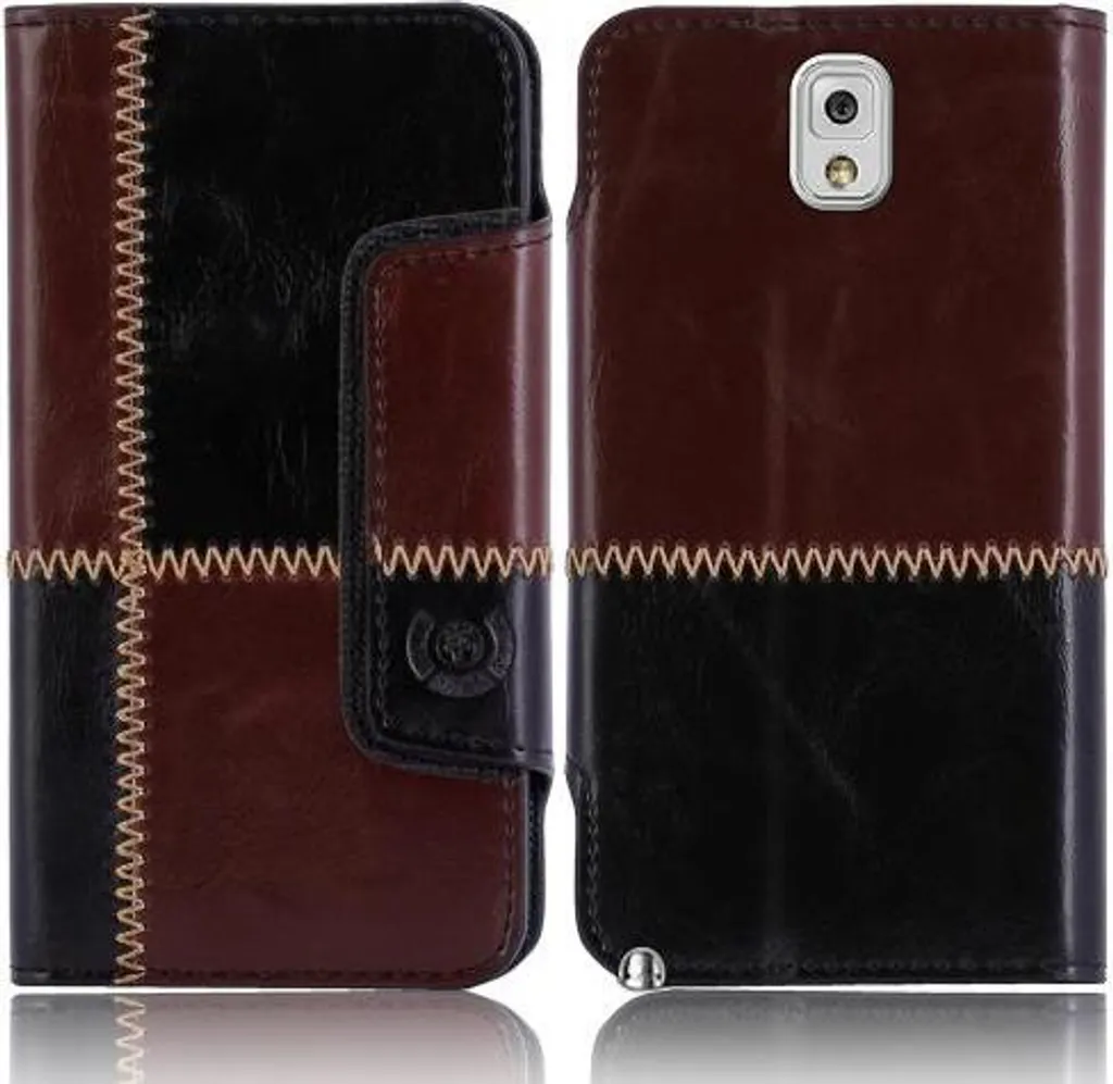 

Чехол для Samsung Note 3 N9000 N9002 N9005 numia book стиль узор шва черно-коричневый