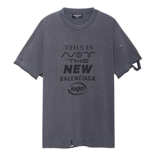 

Футболка 'this is not' logo t-shirt 'grey' Balenciaga, серый