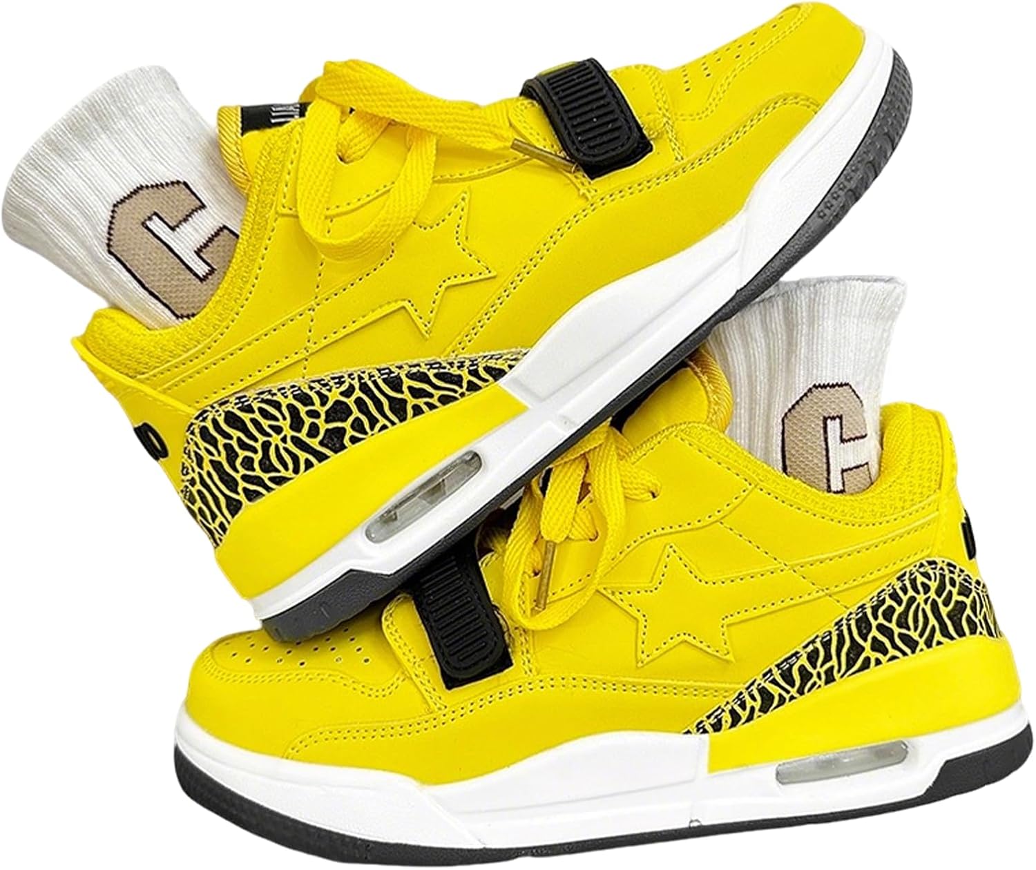 

Женские и мужские высокие кроссовки на платформе Star Chunky с воздушной подушкой, удобной толстой подошвой для повседневной уличной носки Zqw, желтый