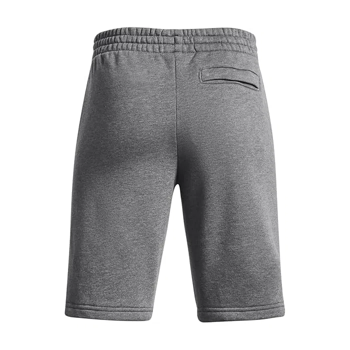 Шорты флисовые Rival Fleece Under Armour Kids, Castlerock Light Heather/White — фото 2