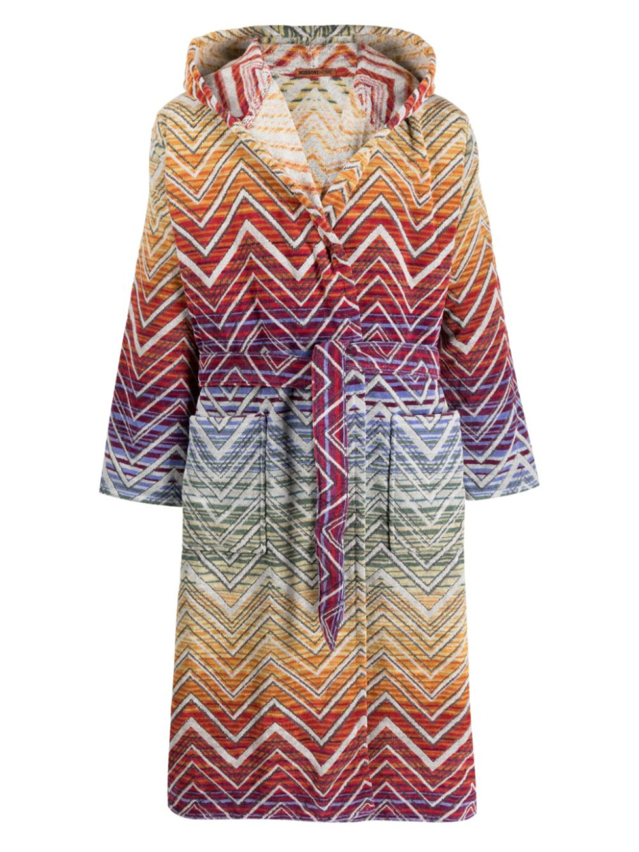 

Missoni Home халат с узором зигзаг, оранжевый