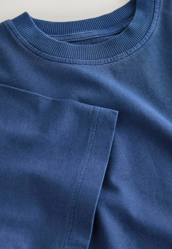 Футболка Regular fit, Next, модель washed chest embroidery t-shirt, синяя — фото 2