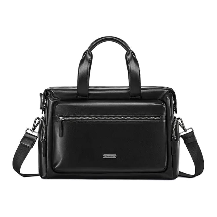 

Samsonite Кожаная наплечная сумка через плечо мужская черная