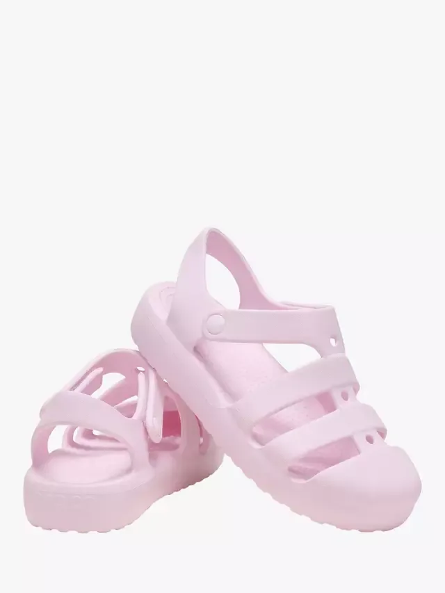 Детские классические рыбацкие сандалии Crocs, Pink Milk — фото 4