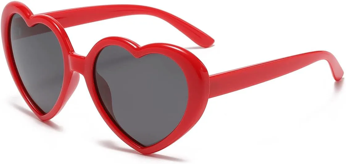 

Поляризованные солнцезащитные очки NIDOVIX в форме сердца для женщин. Очаровательные винтажные ретро-очки с линзами, защищающими от УФ-излучения UV400, 04 Red/Grey