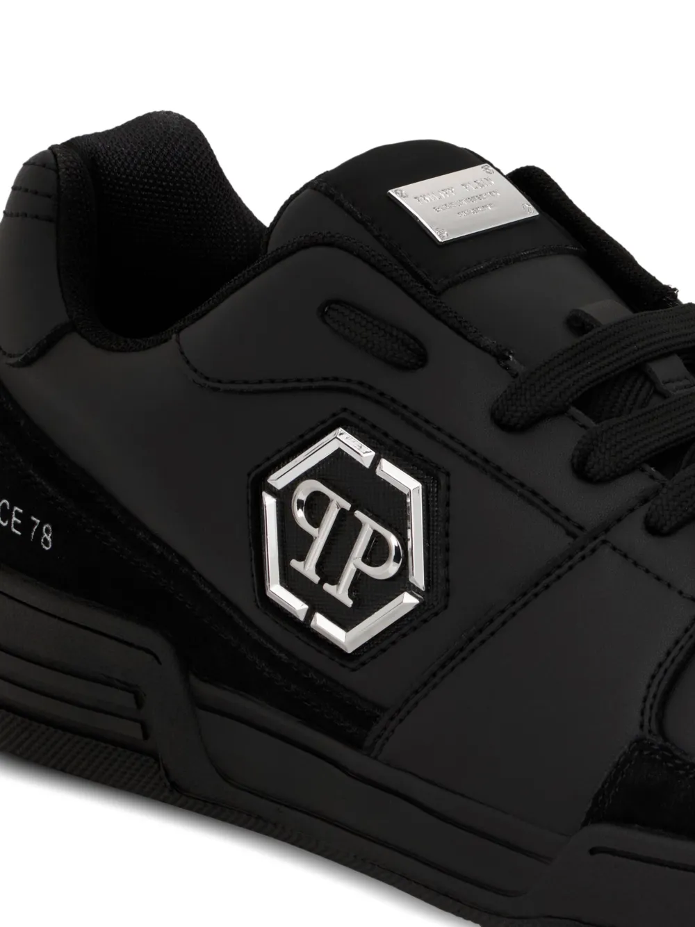 Кожаные кроссовки X P-FORCE на низкой подошве Philipp Plein, черный — фото 4