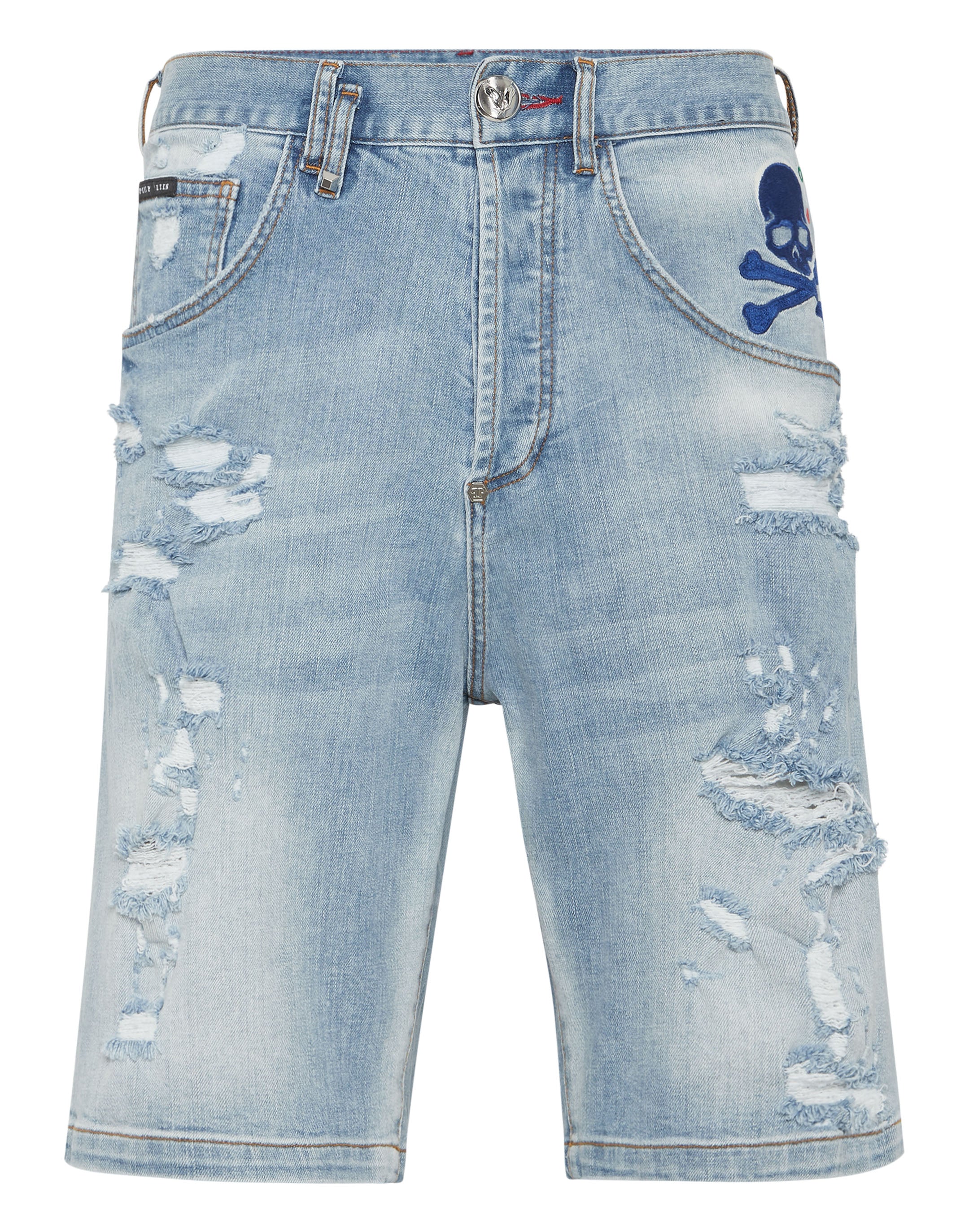 

Джинсовые шорты Formentera Fit Skull&Bones PHILIPP PLEIN, цвет fresh air