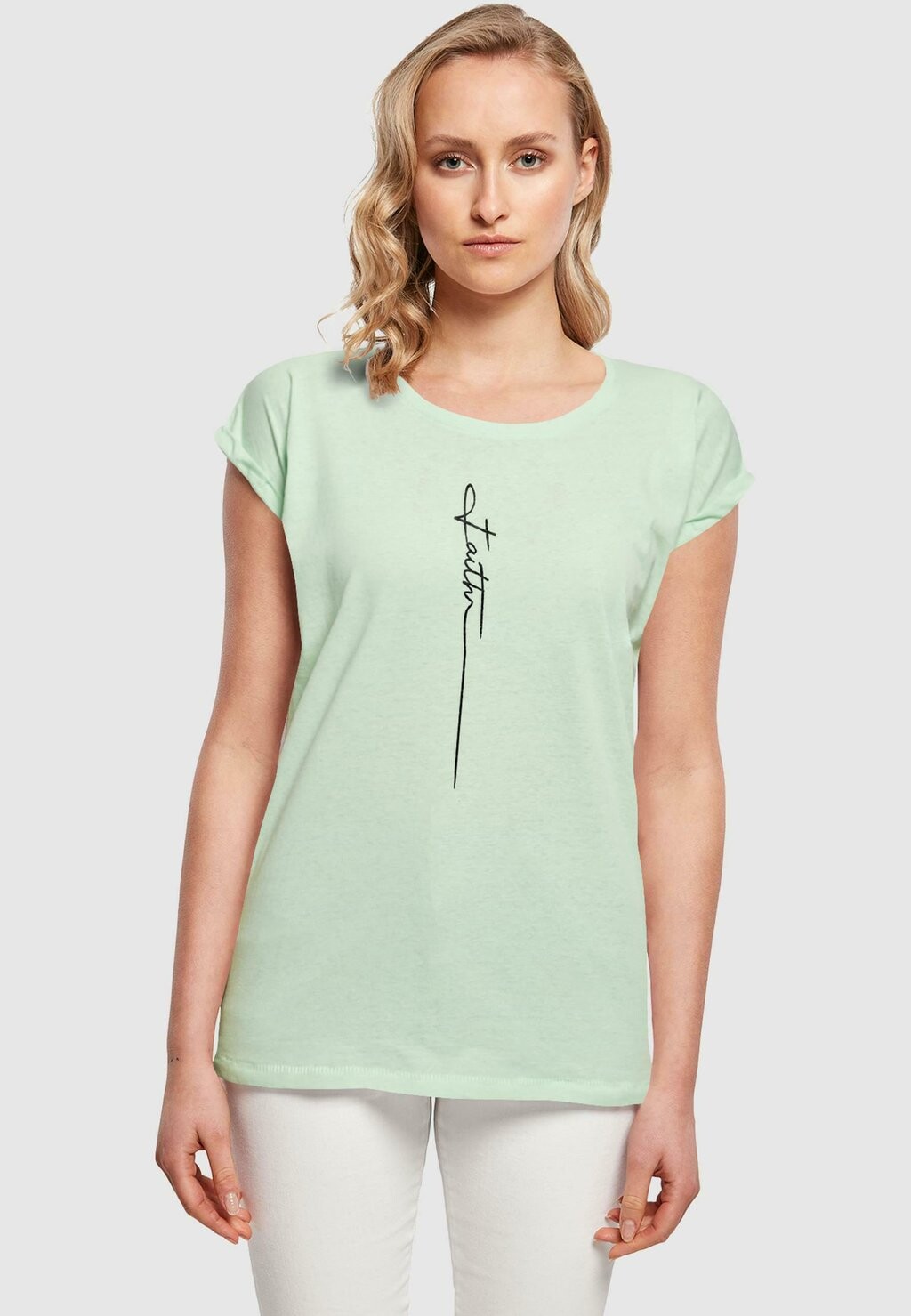 

Футболка с принтом FAITH EXTENDED SHOULDER TEE Merchcode, мята