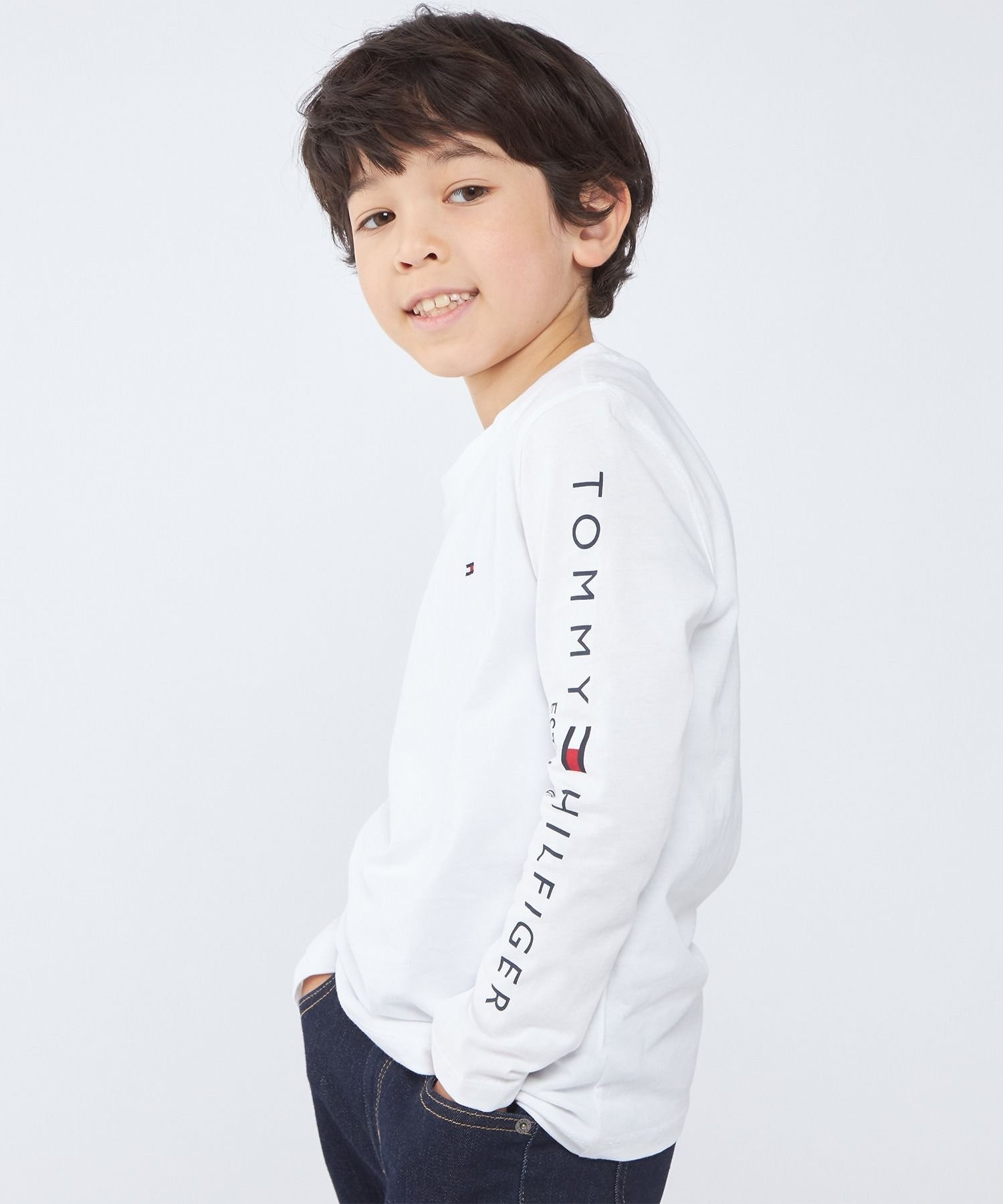 Базовая футболка с длинными рукавами с флагом TOMMY HILFIGER, Navy C87 — фото 4