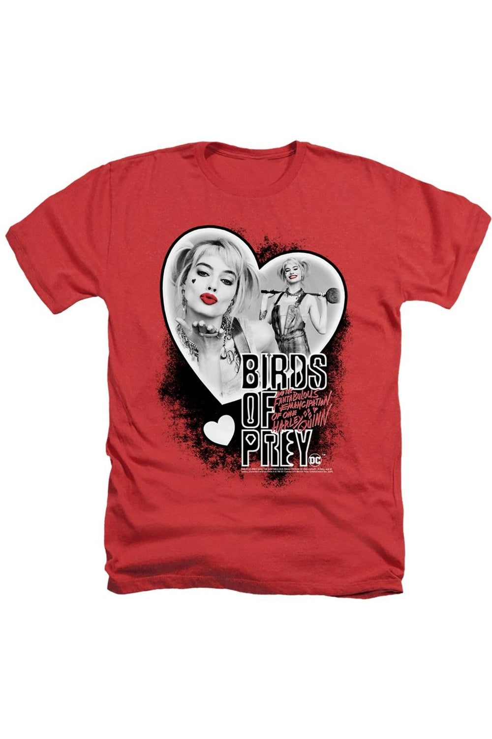 

Футболка / футболка Birds Of Prey Heart Harley для взрослых Heather Gildan, красный