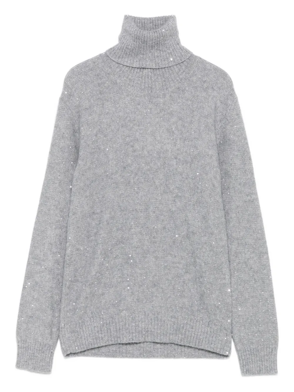 

Декорированный джемпер с высоким воротником Fabiana Filippi, серый