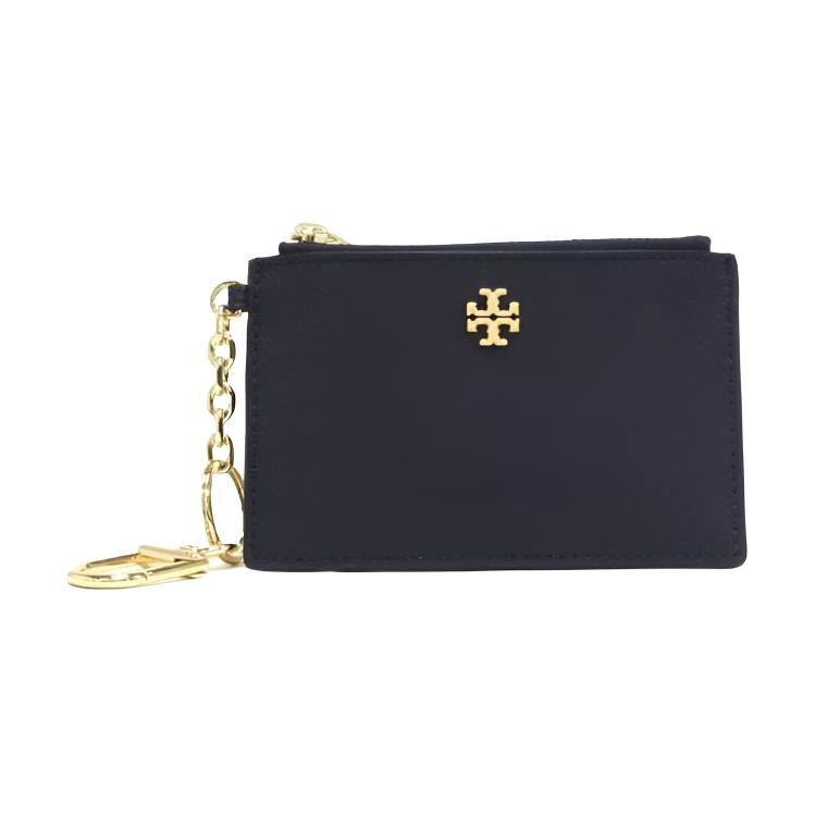 

Кошелек Emerson Leather для монет и карт, небольшой размер, женский, темно-синий TORY BURCH