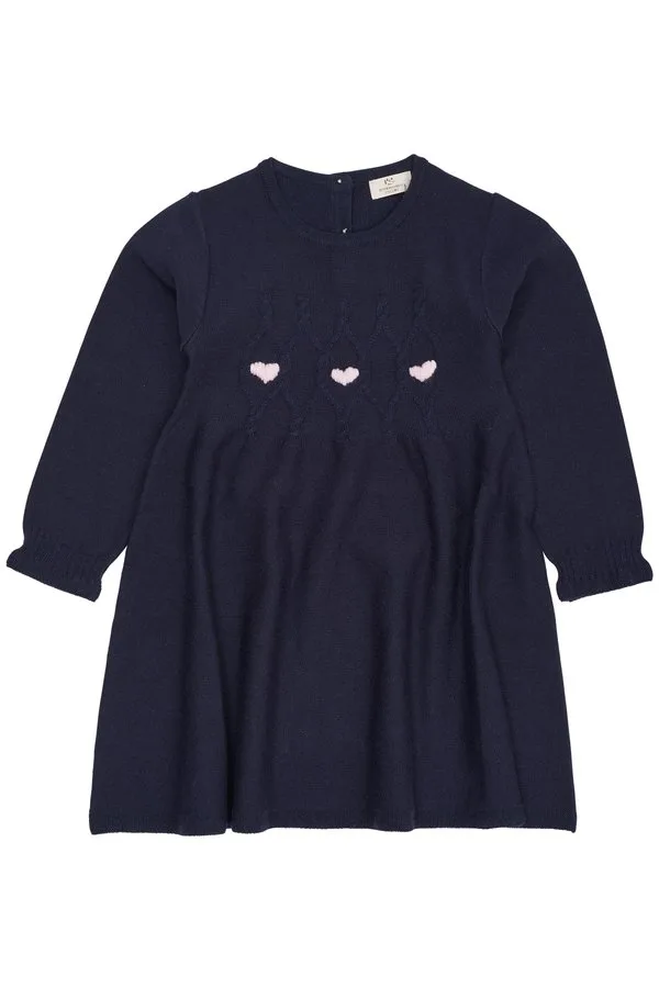 Платье с косами и сердечками, платье-свитер Copenhagen Colors, Navy