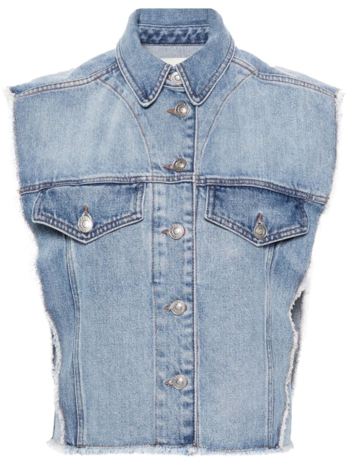 

ISABEL MARANT джинсовый жилет Tyra с бахромой, синий