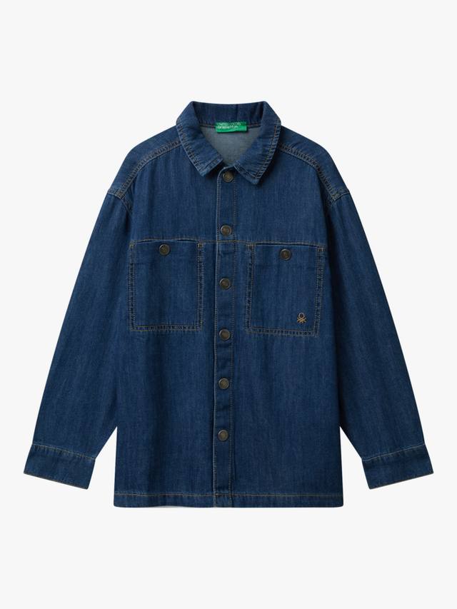 

Детская джимовая рубашка с длинными рукавами Benetton, Blue