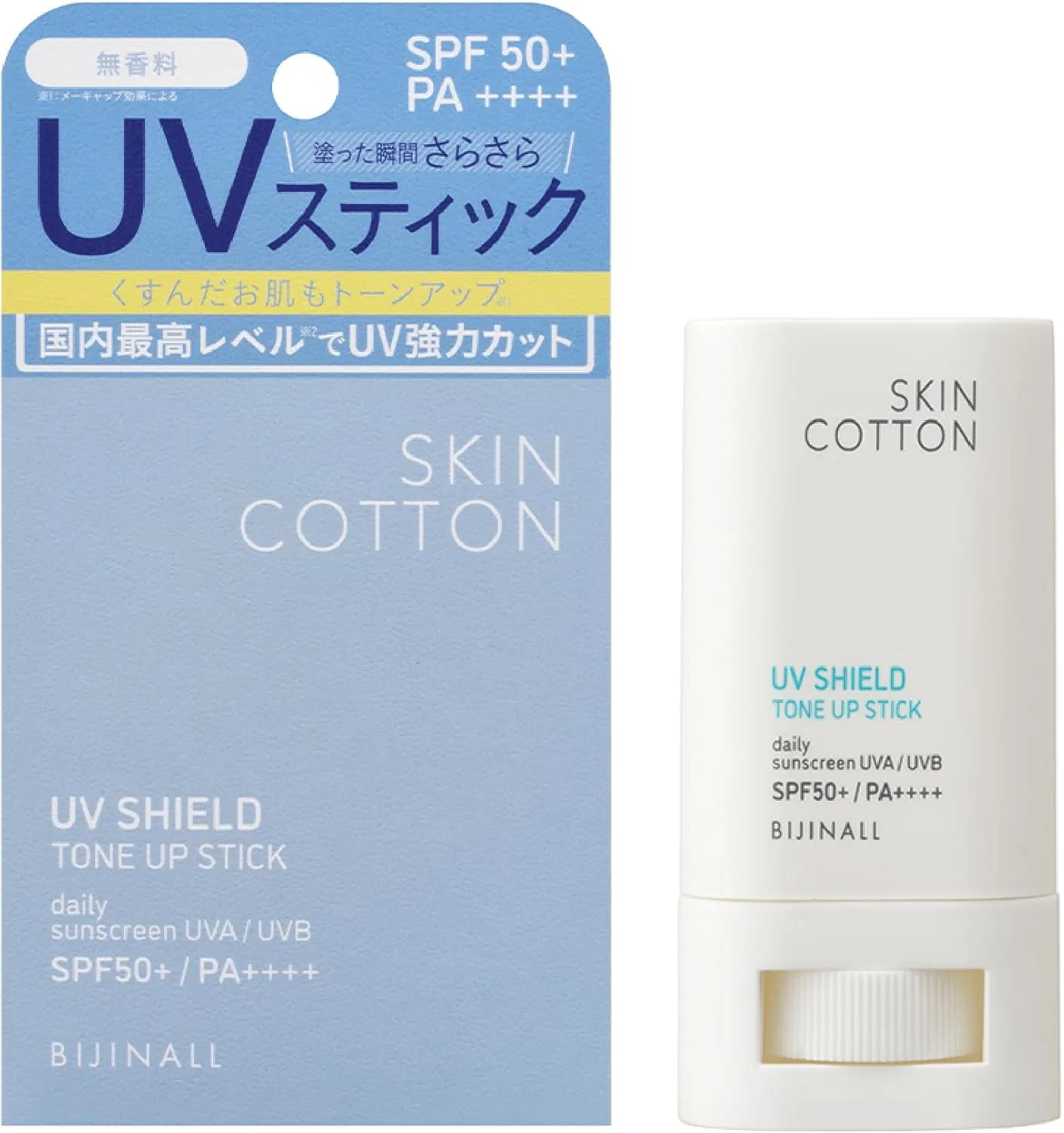 Солнцезащитный стик Skin Cotton Tone Up SPF50+ PA++++ белый 19 г