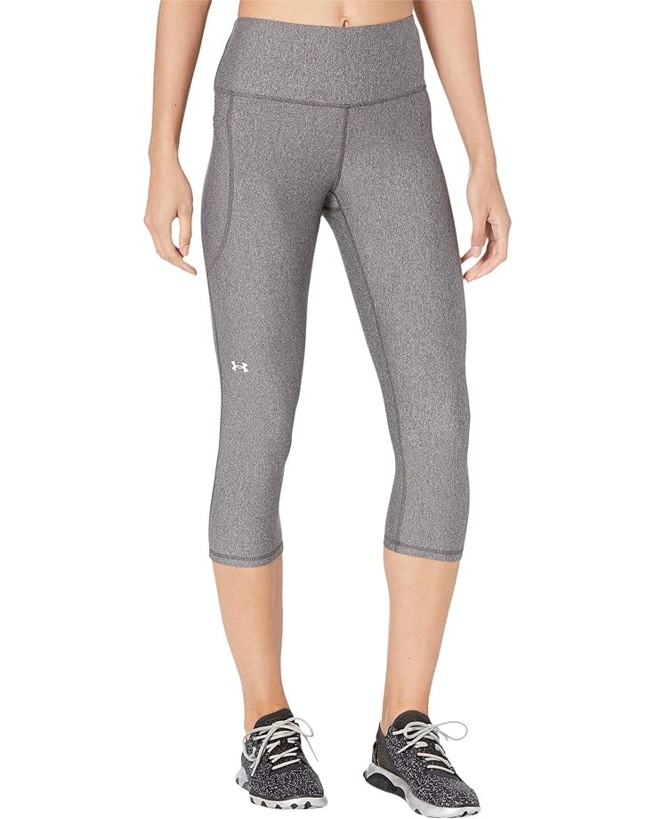 

Брюки капри Under Armour HeatGear Armour High-Waisted Pocketed, цвет Charcoal Light Heather/White