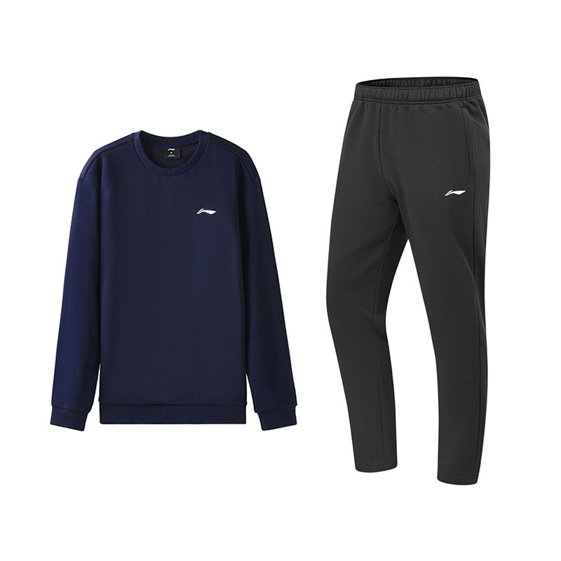 

Мужской повседневный спортивный комплект от Li Ning (2 предмета)., ink синий top+черный pants