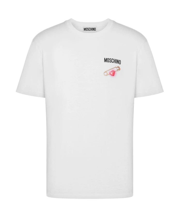 

Футболка с круглым вырезом и логотипом Moschino, белый