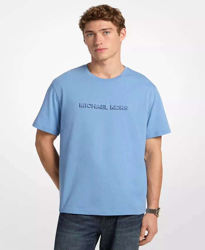 

Мужская футболка с коротким рукавом и тисненым логотипом Shadow Michael Kors, синий