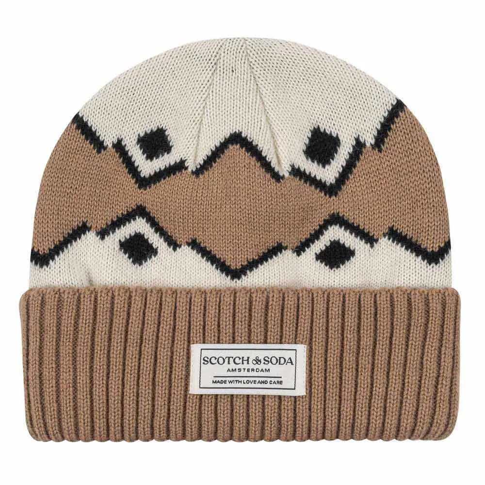 

Шапка-бини Scotch & Soda Fairisle Cuff, бежевый