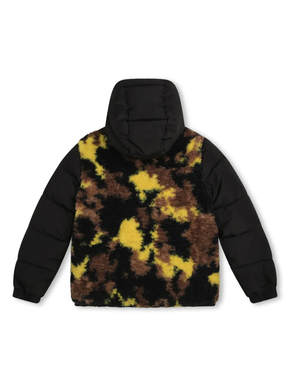 Пуховик с камуфляжным узором BOSS Kidswear, черный — фото 2