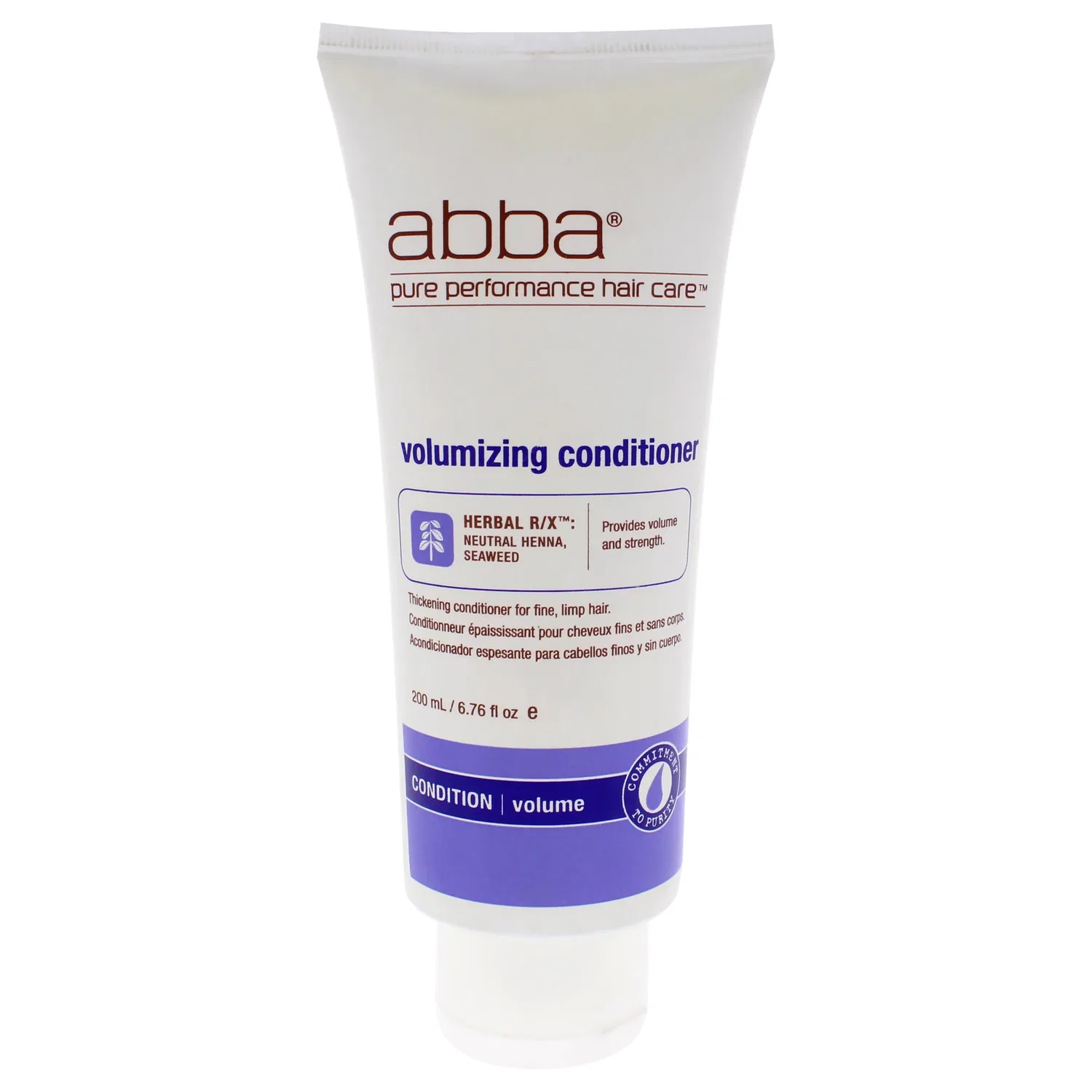 Кондиционер для волос Pure Volume от ABBA, подходит как для мужчин, так и для женщин - 170 мл, белый