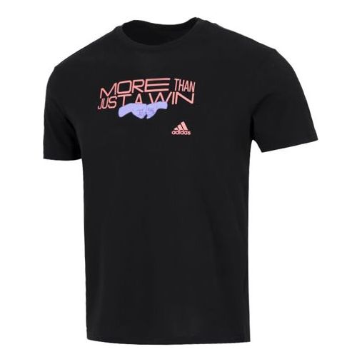 

Футболка Men's adidas Minimalistic Alphabet Athleisure Casual Sports Round Neck Short Sleeve Black T-Shirt HA4072