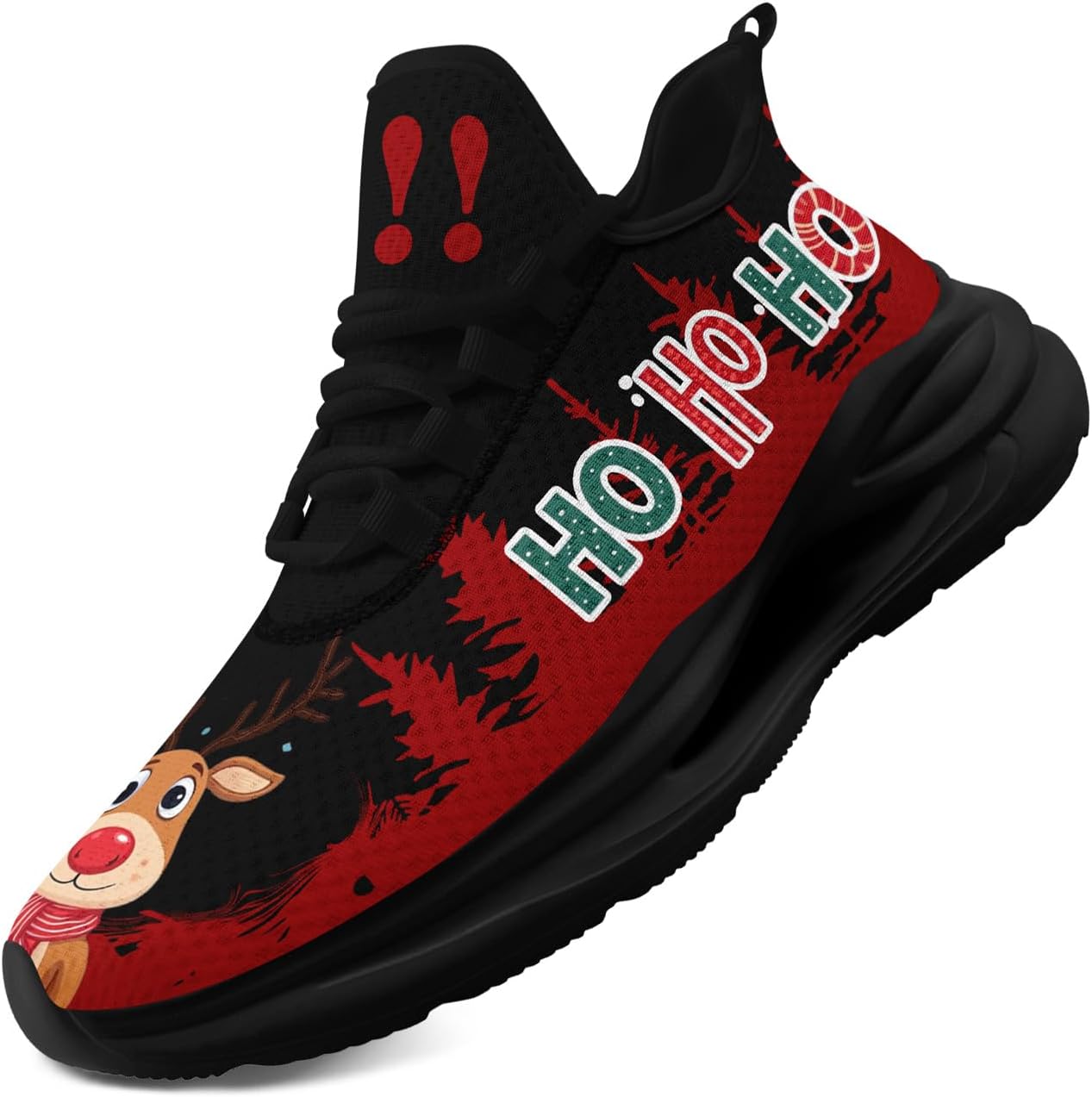 

Рождественские кроссовки для мужчин и женщин, праздничная обувь для вечеринок, легкие, дышащие, стильные, с амортизацией, рождественские туфли Awsole, черный/красный/синий/коричневый