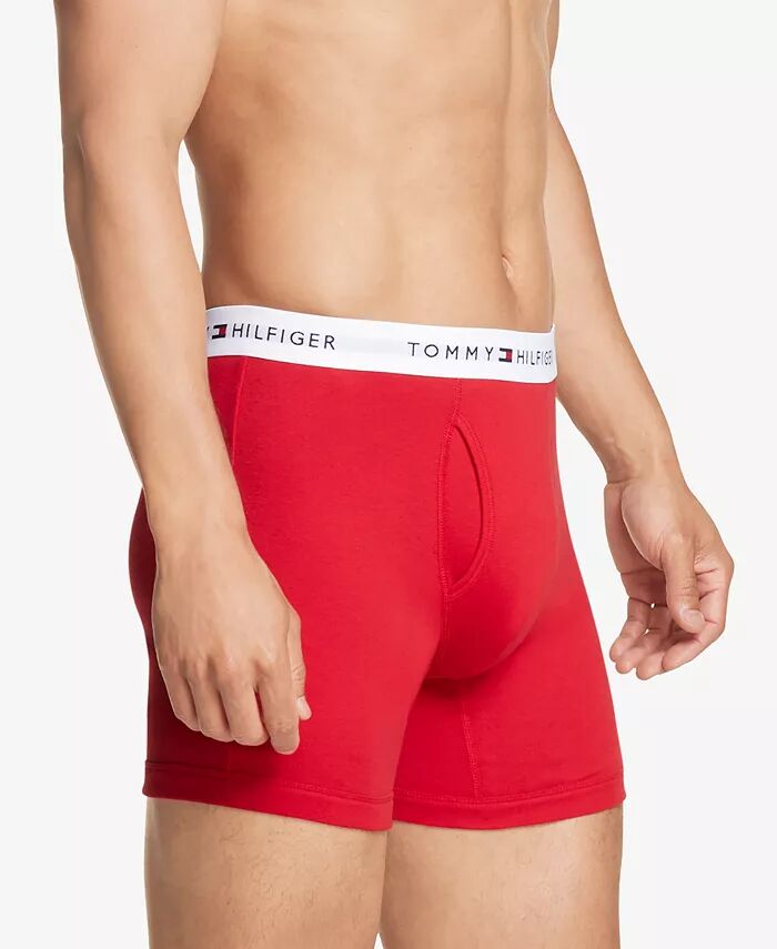 Мужские 3-уп. Классические хлопковые трусы-боксеры Tommy Hilfiger, коричневый — фото 2