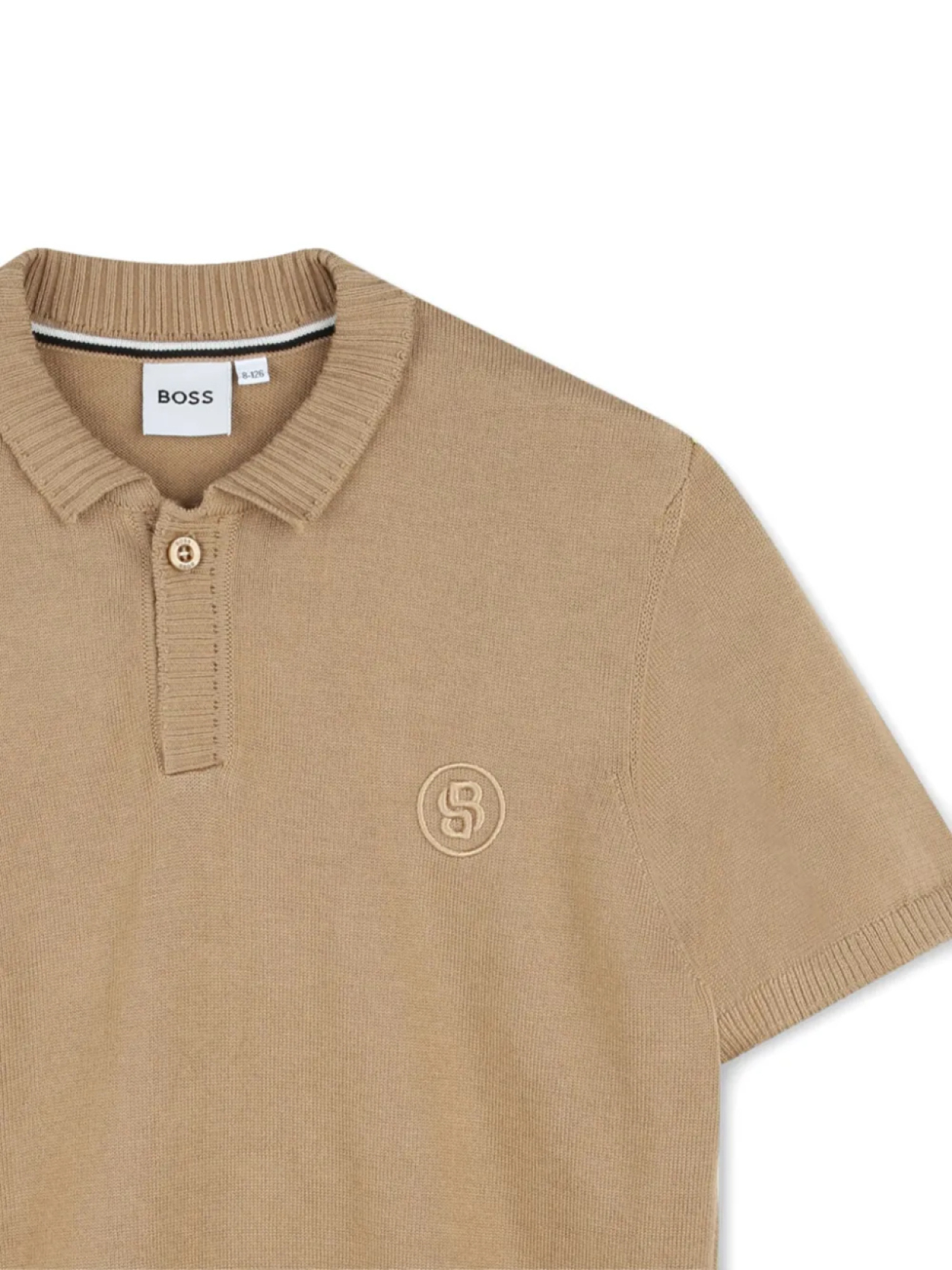 Рубашка поло с вышитым логотипом BOSS Kidswear, нейтральный — фото 3