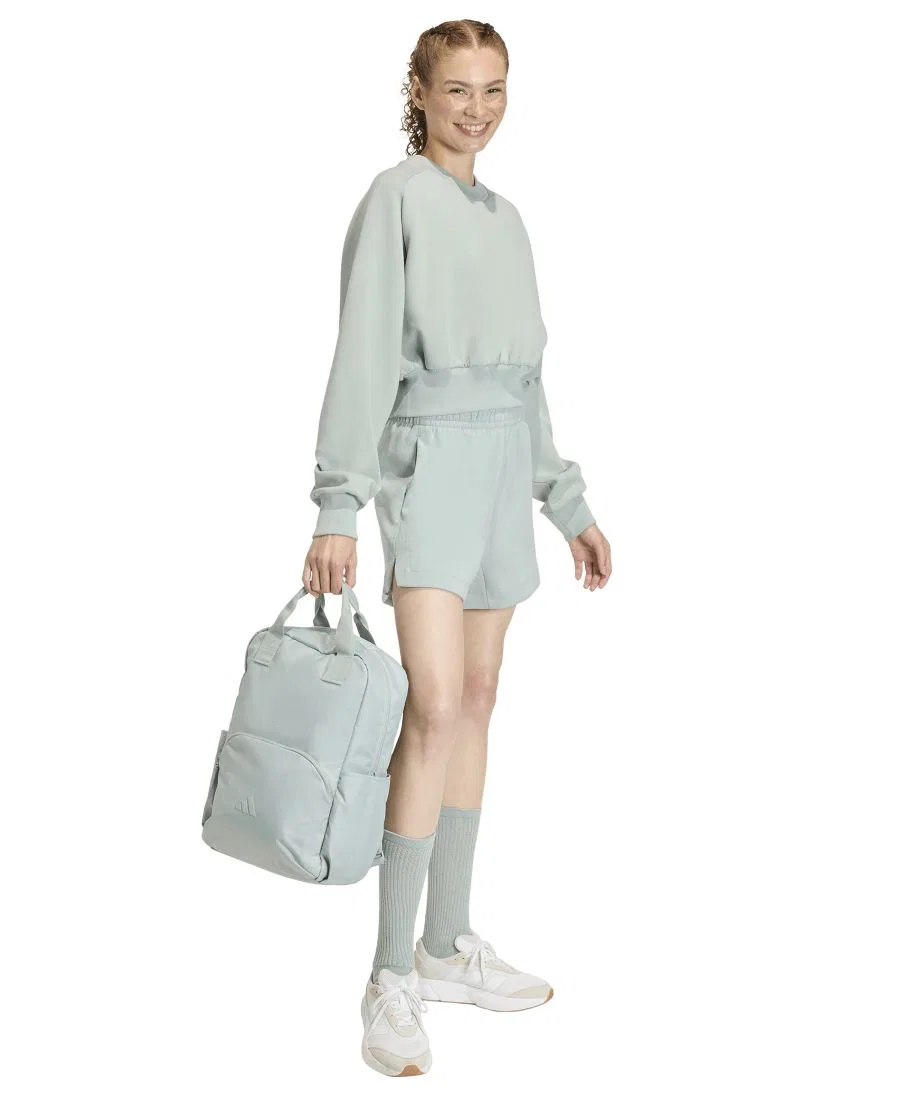 Женская мягкая толстовка Soft Lux с круглым вырезом свободного кроя adidas, Wonder Sage — фото 2