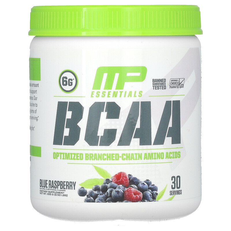 

MusclePharm, Essentials, BCAA, со вкусом голубой малины, 225 г (0,50 фунта)
