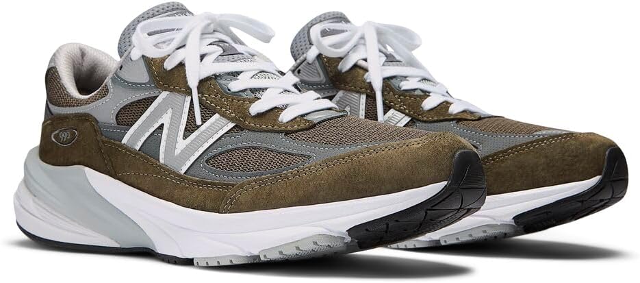 Кроссовки New Balance Unisex Adult 990 V6, сделано в США, серый/оливковый — фото 3