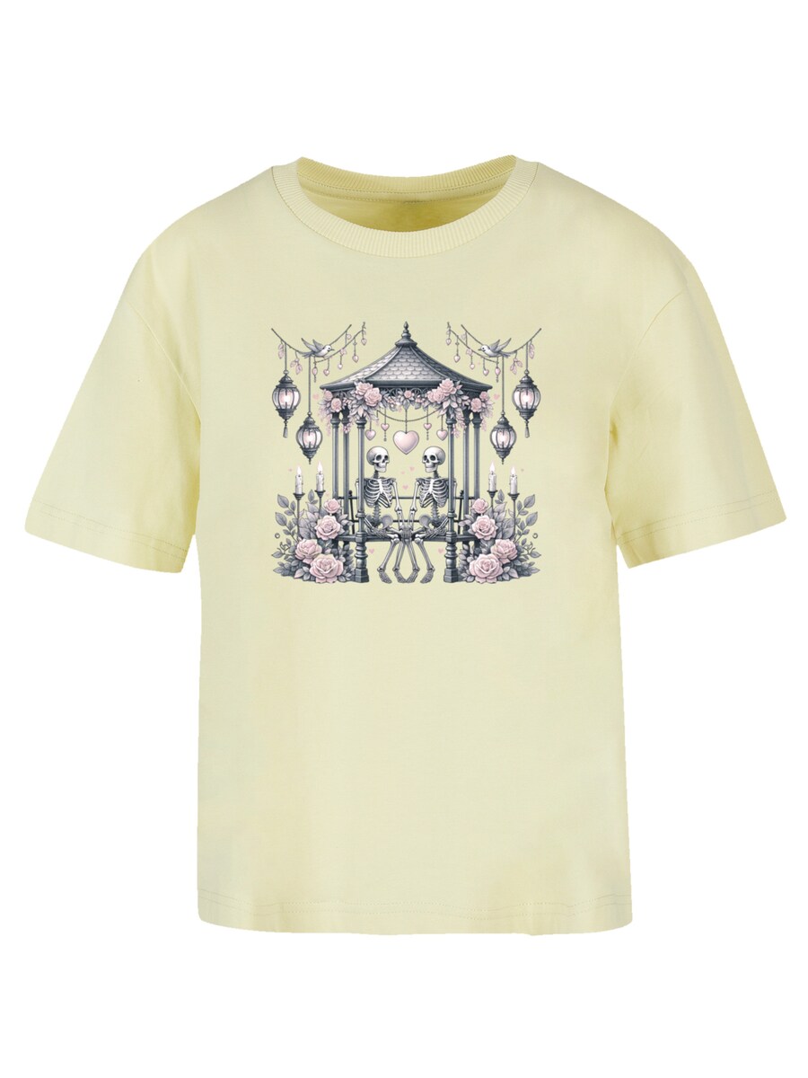 

Футболка F4NT4STIC Skelett Paar Valentinstag, Pastel yellow