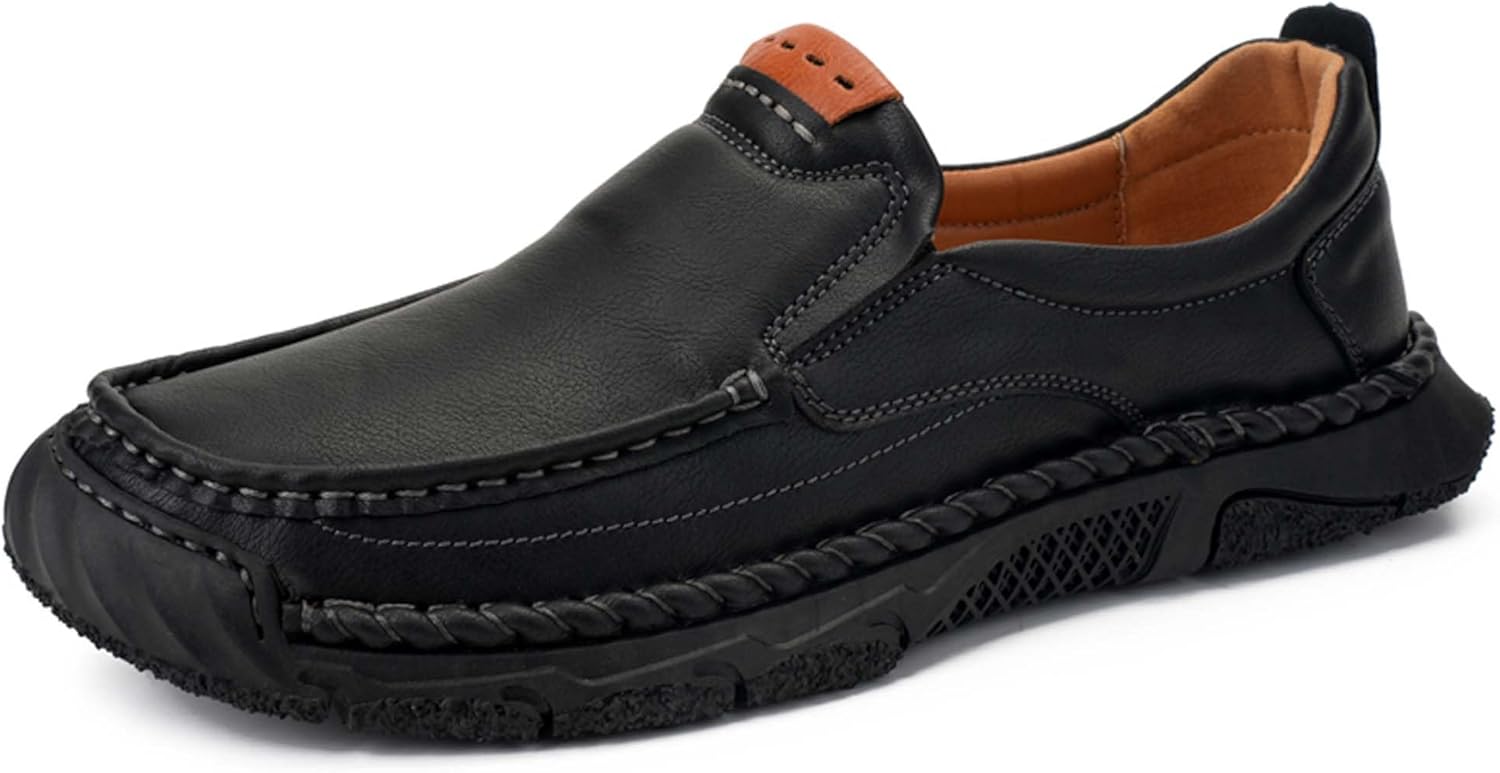 

Мужские лоферы Классические Формальные Деловые Повседневные Обувь Комфортные Кожаные Для Офиса Ходьбы Работы Вождения На Природе Кроссовки Нескользящие Мягкие Generic, черный