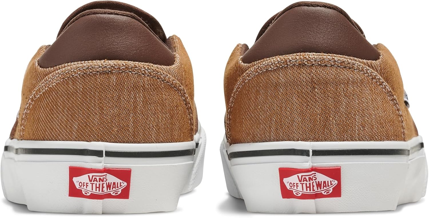 Мужские слипоны Vans Asher Deluxe, Удобные кроссовки для моды, прогулок и повседневной носки, Washed Chipmunk — фото 3