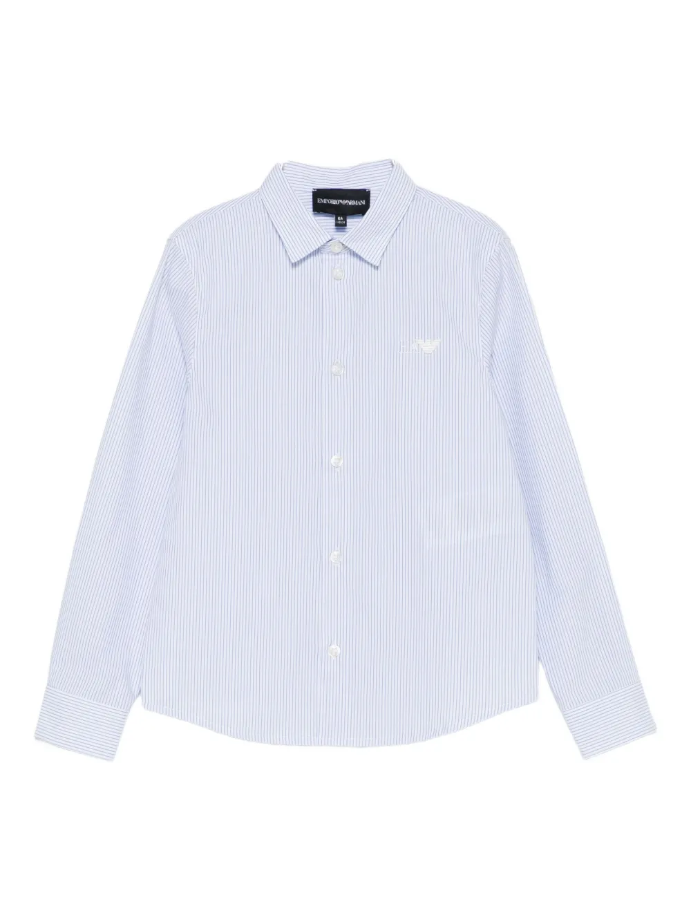 

Полосатая рубашка с длинными рукавами Emporio Armani Kids, синий