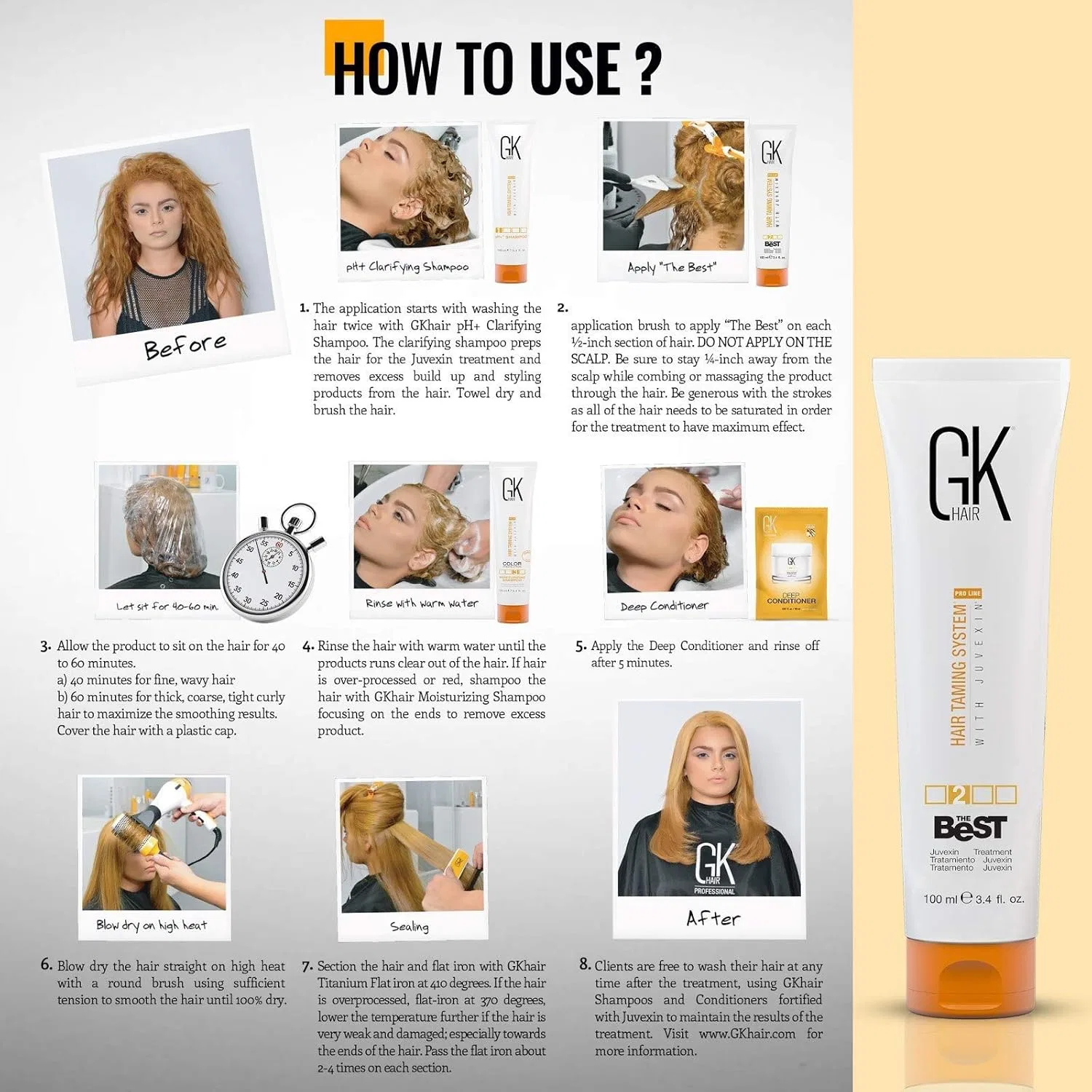 Профессиональное кератиновое выпрямление GK HAIR Global Keratin The Best 100 мл Gk Hair — фото 4
