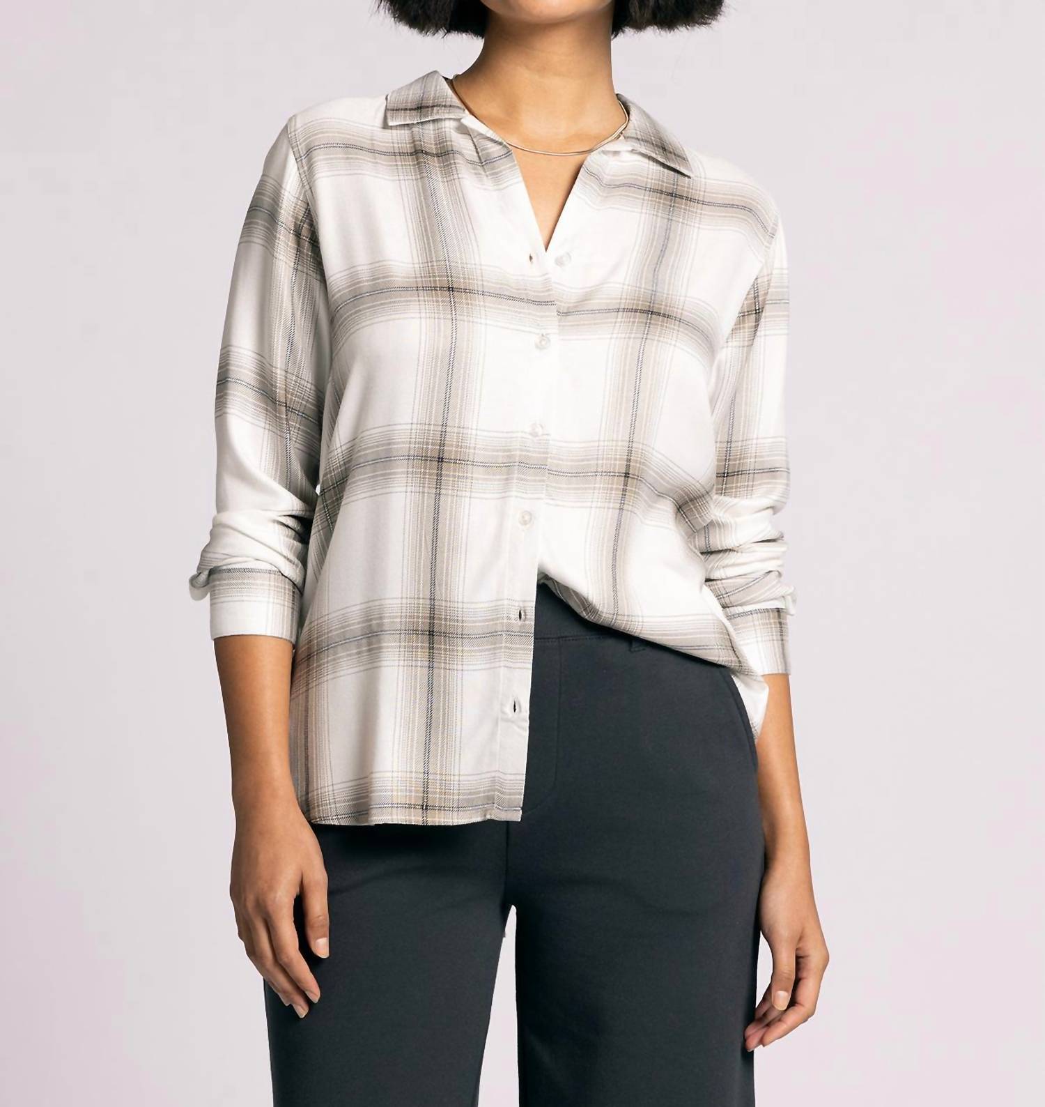 

Топ Adeline в клетку цвета слоновой кости и серебра Thread & Supply